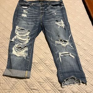 Judy blue cropped distressed jeans. Size 20w